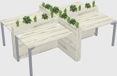 Rectangular shared desk