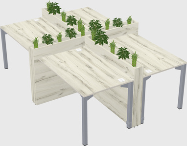 Rectangular shared desk