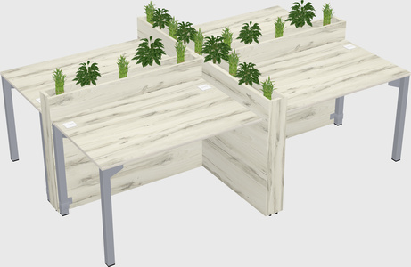 Rectangular shared desk