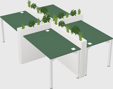 Rectangular shared desk
