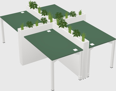 Rectangular shared desk