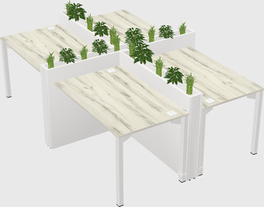Rectangular shared desk