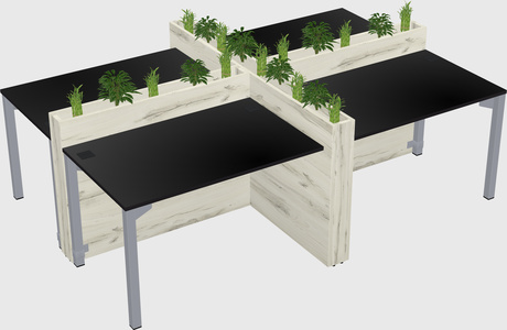 Rectangular shared desk