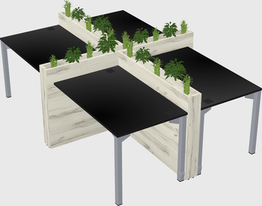 Rectangular shared desk