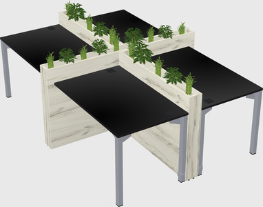 Rectangular shared desk