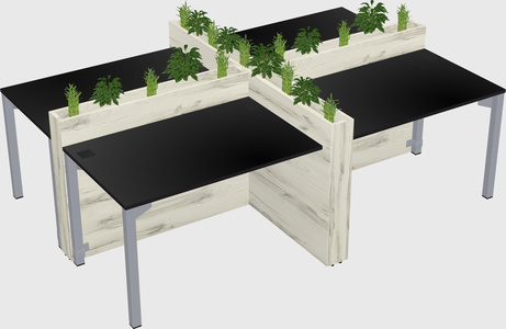 Rectangular shared desk