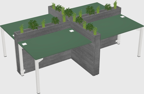 Rectangular shared desk