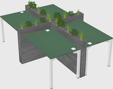 Rectangular shared desk