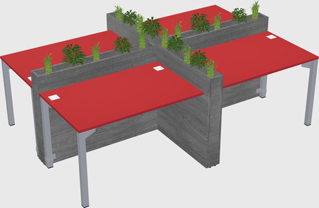 Rectangular shared desk