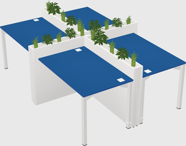 Rectangular shared desk