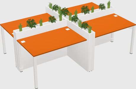 Rectangular shared desk