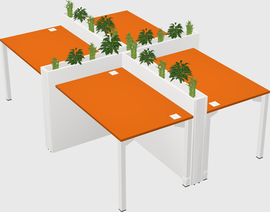 Rectangular shared desk