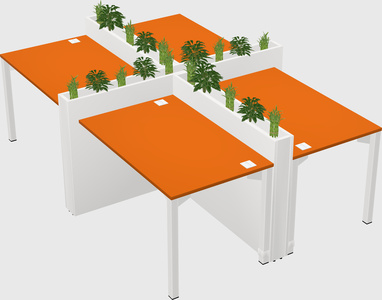 Rectangular shared desk