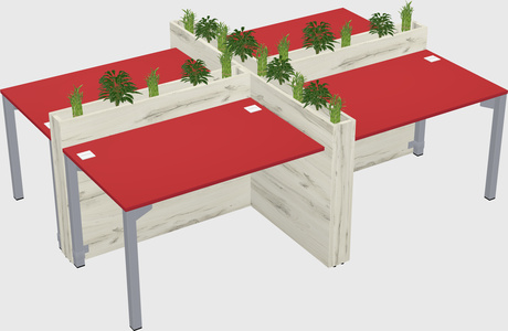 Rectangular shared desk