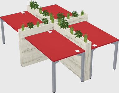 Rectangular shared desk