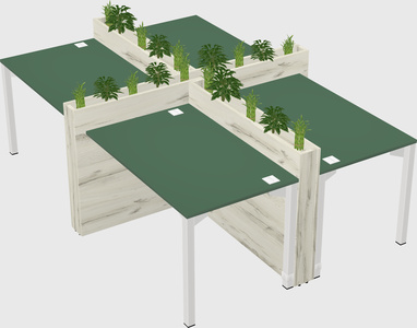 Rectangular shared desk