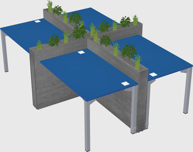 Rectangular shared desk