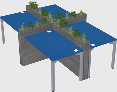 Rectangular shared desk