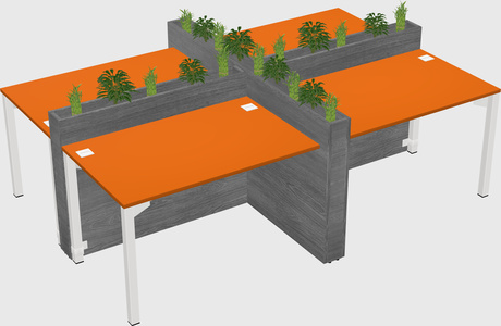Rectangular shared desk