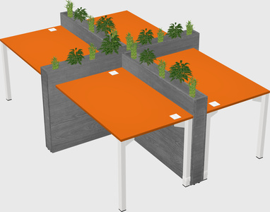 Rectangular shared desk