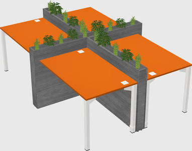 Rectangular shared desk
