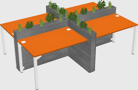 Rectangular shared desk