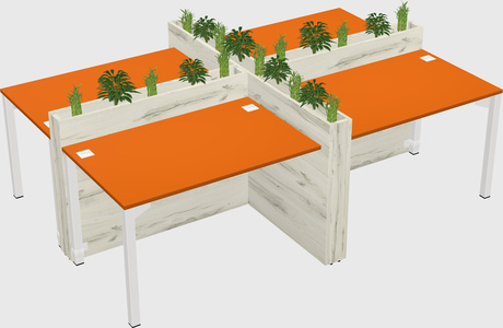 Rectangular shared desk