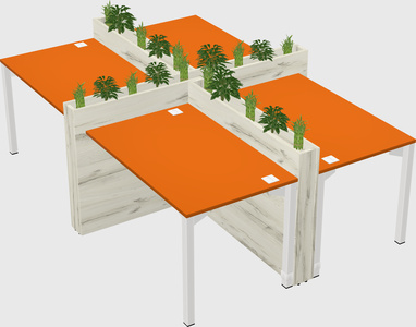 Rectangular shared desk