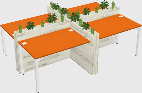 Rectangular shared desk