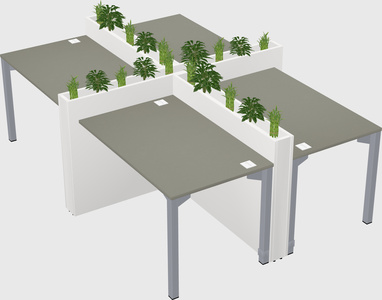 Rectangular shared desk