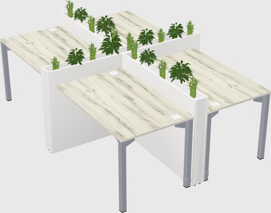 Rectangular shared desk