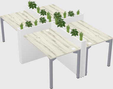 Rectangular shared desk