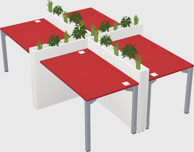 Rectangular shared desk