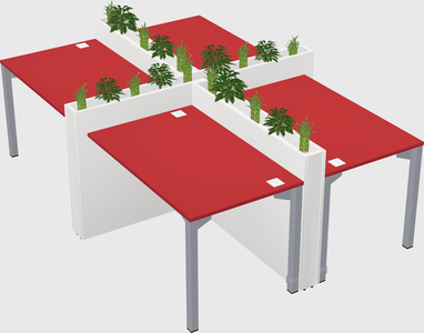 Rectangular shared desk