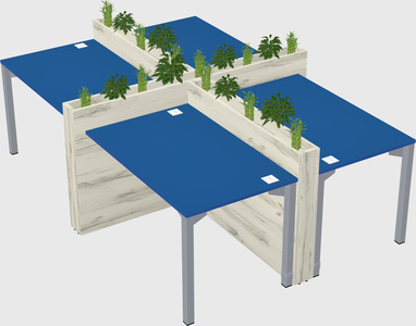 Rectangular shared desk