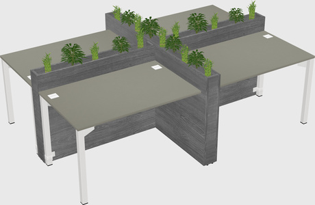 Rectangular shared desk