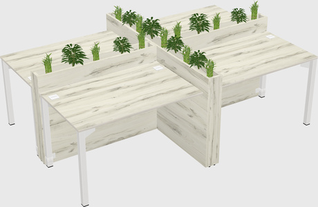 Rectangular shared desk