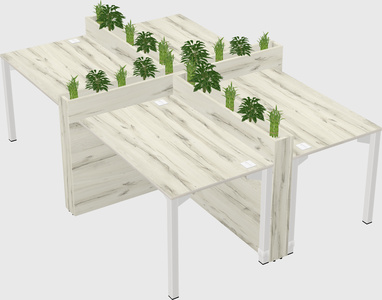 Rectangular shared desk