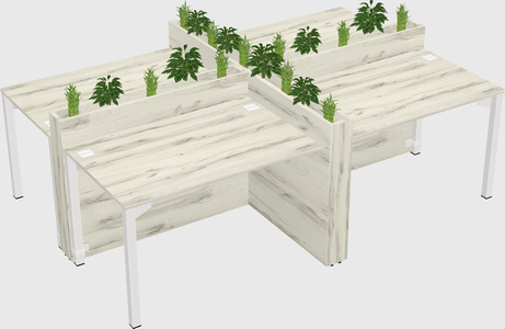 Rectangular shared desk