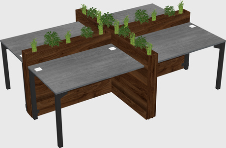 Rectangular shared desk