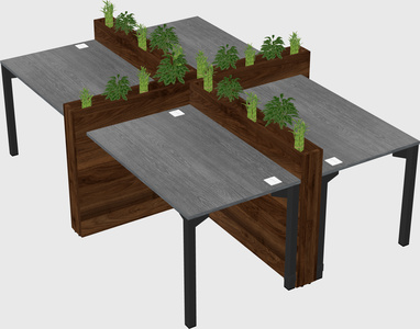 Rectangular shared desk