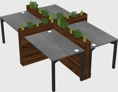 Rectangular shared desk