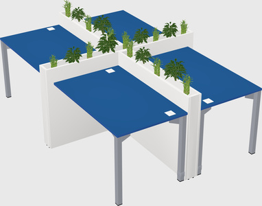 Rectangular shared desk