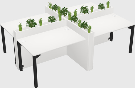 Rectangular shared desk