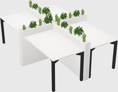 Rectangular shared desk