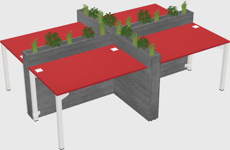 Rectangular shared desk