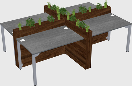 Rectangular shared desk