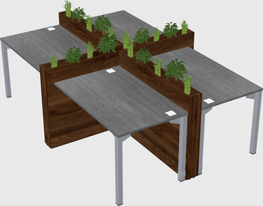 Rectangular shared desk