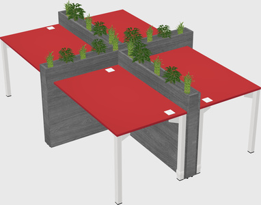 Rectangular shared desk