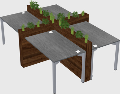 Rectangular shared desk